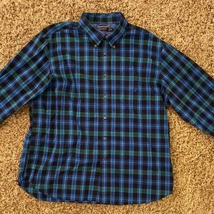 Nautica Classic Fit Green Blue Plaid Flannel XXL